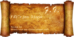 Fürjes Ilona névjegykártya